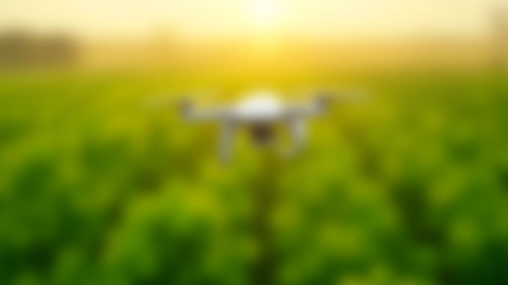 Drone cihazı tarlaya uçarken, yeşil bitkilerin üzerinde