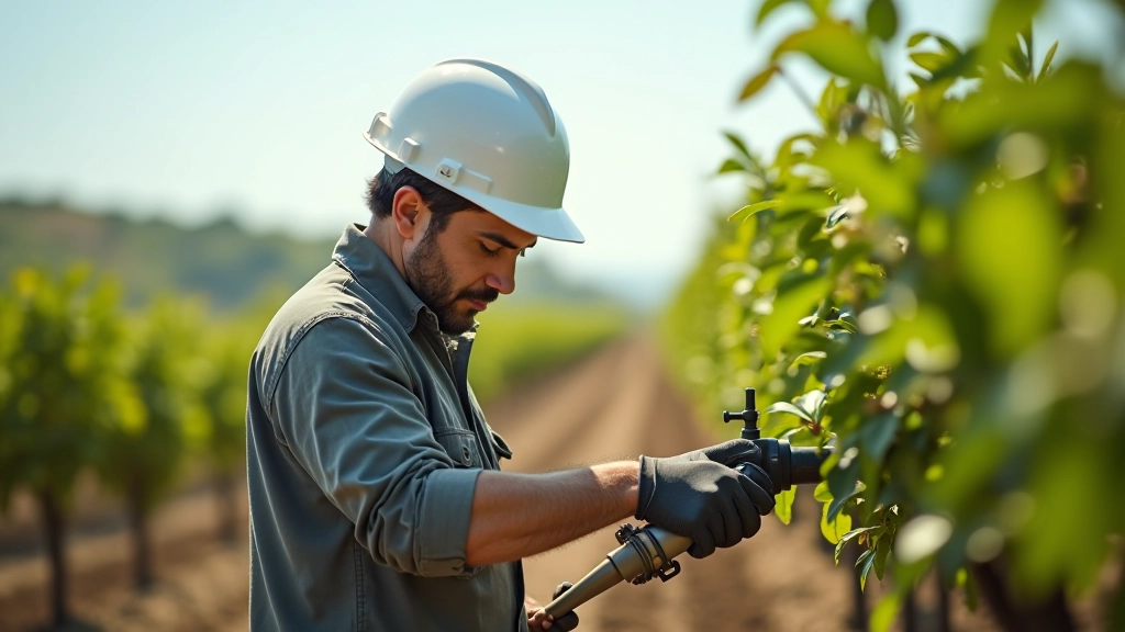 Akıllı sulama sisteminin kurulumunu yapan teknisyen